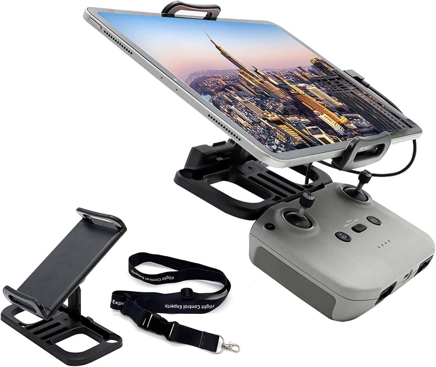 Drone Remote Tablet Holder Clip for DJI Mini 5/4 3 Pro/Mavic 2/Pro/Air 2/2S/Mini 4K/2 SE/NEO Controllers RC-N3 N2 N1 N1C Remote Controller Extension Bracket Mount with Lanyard Accessories