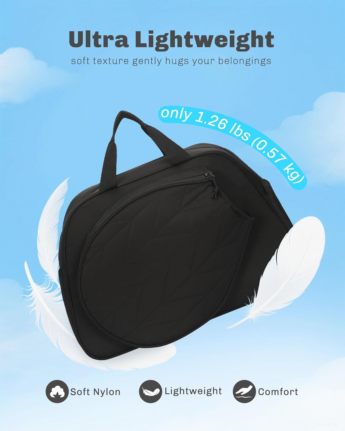 Hynes Eagle Pickleball Bag Tennis Gym Bag for Women Holds 2 Rackets with Shoe Compartment & Wet Pocket Sport Duffle Bag 17 inches Laptop Overnight Weekender - Image 6