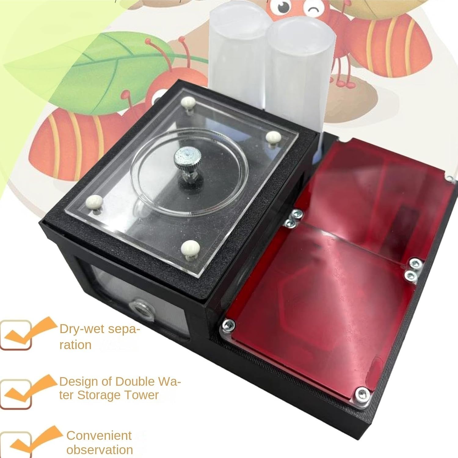 Ant Farm Acrylic Ant Nest Habitat for Pet Ants with Observation Window Habitat