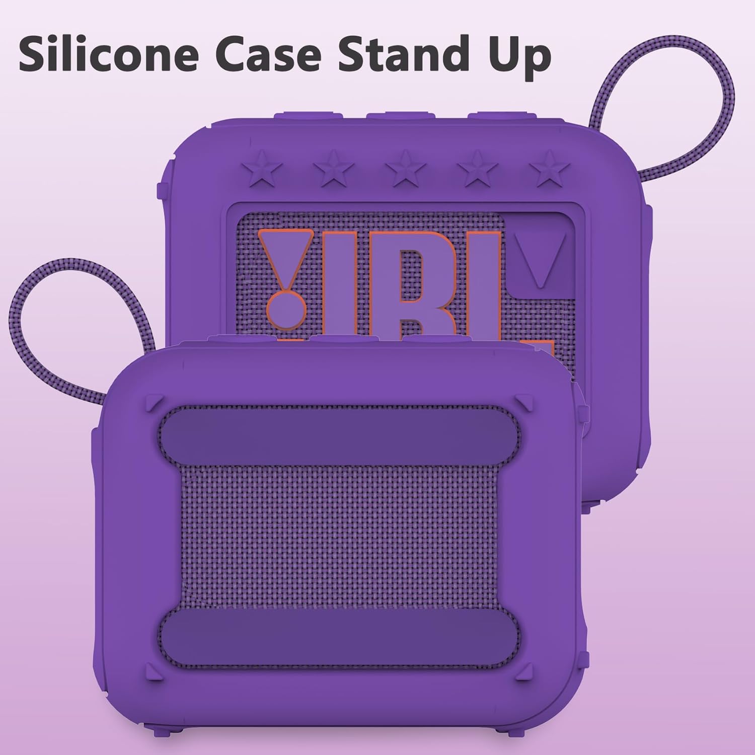 Silicone Cover Case Compatible with JBL Go 4 Ultra Portable Bluetooth Speaker, Soft Skin Sleeve for JBL Go 4 Pro Sound Speaker Accessories(Purple Case) - Image 4