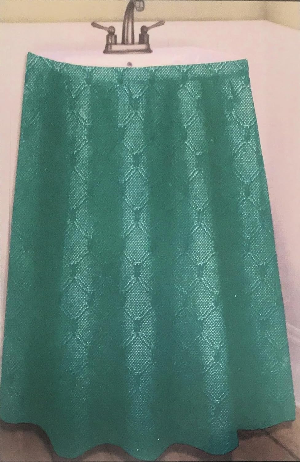 Better Home Link Design Textured Microfiber Sink Skirt, Luxurious Fabric Bathroom Vanity Cover, (Teal)