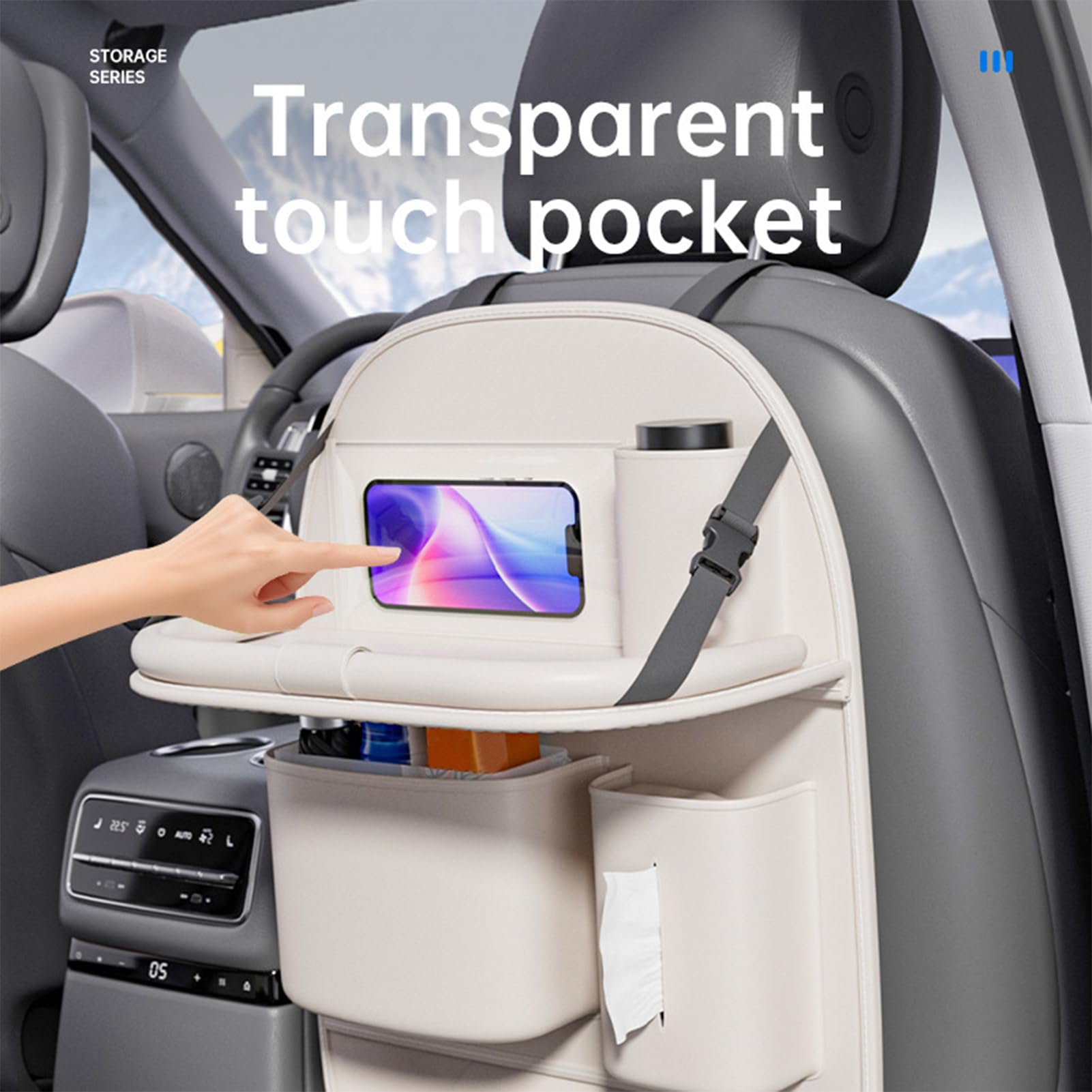 Organizzatore per Sedile Posteriore Auto Portafazzoletti in Pelle PU per | Organizzatore Multifunzionale Per Schienale Auto per Furgone Camion SUV Veicolo Bambini Viaggio Strada