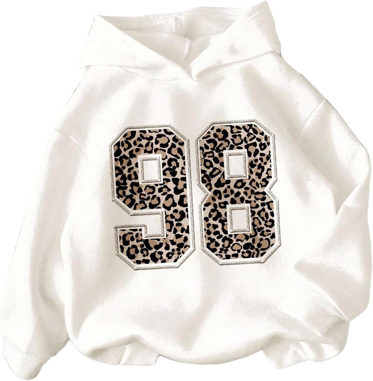 RoseSeek Girl's Cheetah Letter Hoodie Long Sleeve Baggy Sweatshirt Pullover image 5
