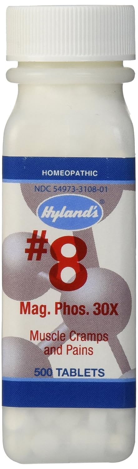 PMS Relief, Natural Homeopathic Relief of Menstrual Pain and Muscle Cramp Symptoms by Hyland's, Muscle Relaxer, Quick Dissolving #8 Cell Salt Magnesia Phosphoric 30X Tablets, 500 Count