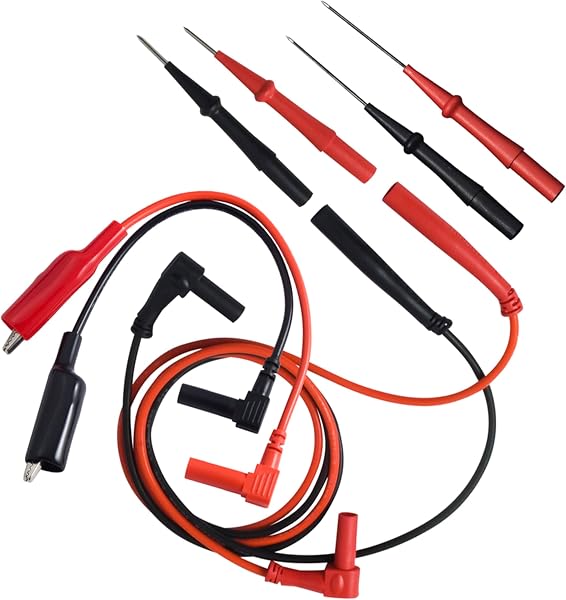 Fieldpiece ADK7 Deluxe Silicone Test Lead Kit – Professional HVAC/R Multimeter Lead Set with Gold-Plated Tips, Alligat