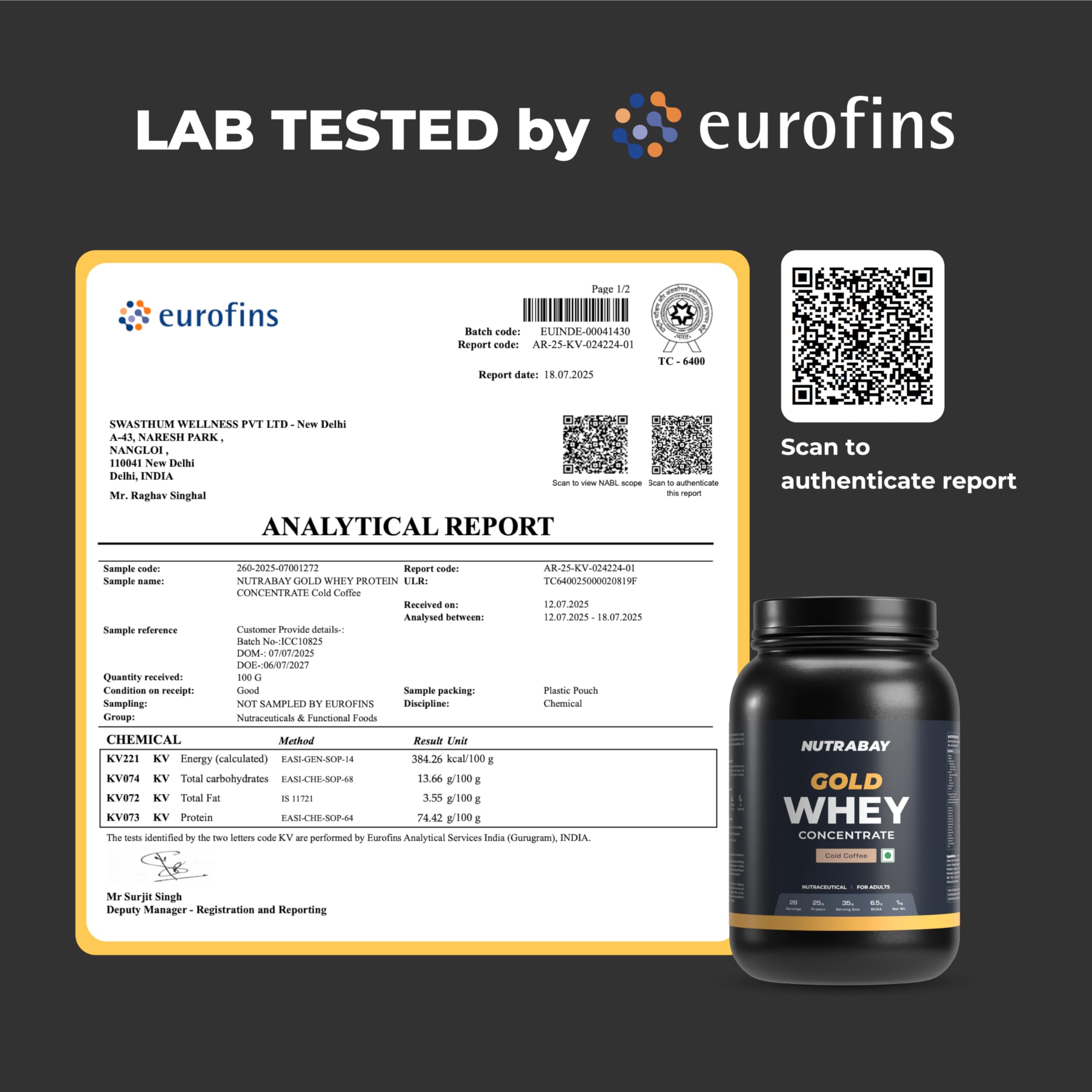 Nutrabay Gold Whey Protein Concentrate with Digestive Enzymes & Vitamin Minerals 25g Protein – Muscle Support & Recovery – 1kg, Cold Coffee | Trustified Certified Authentic 3