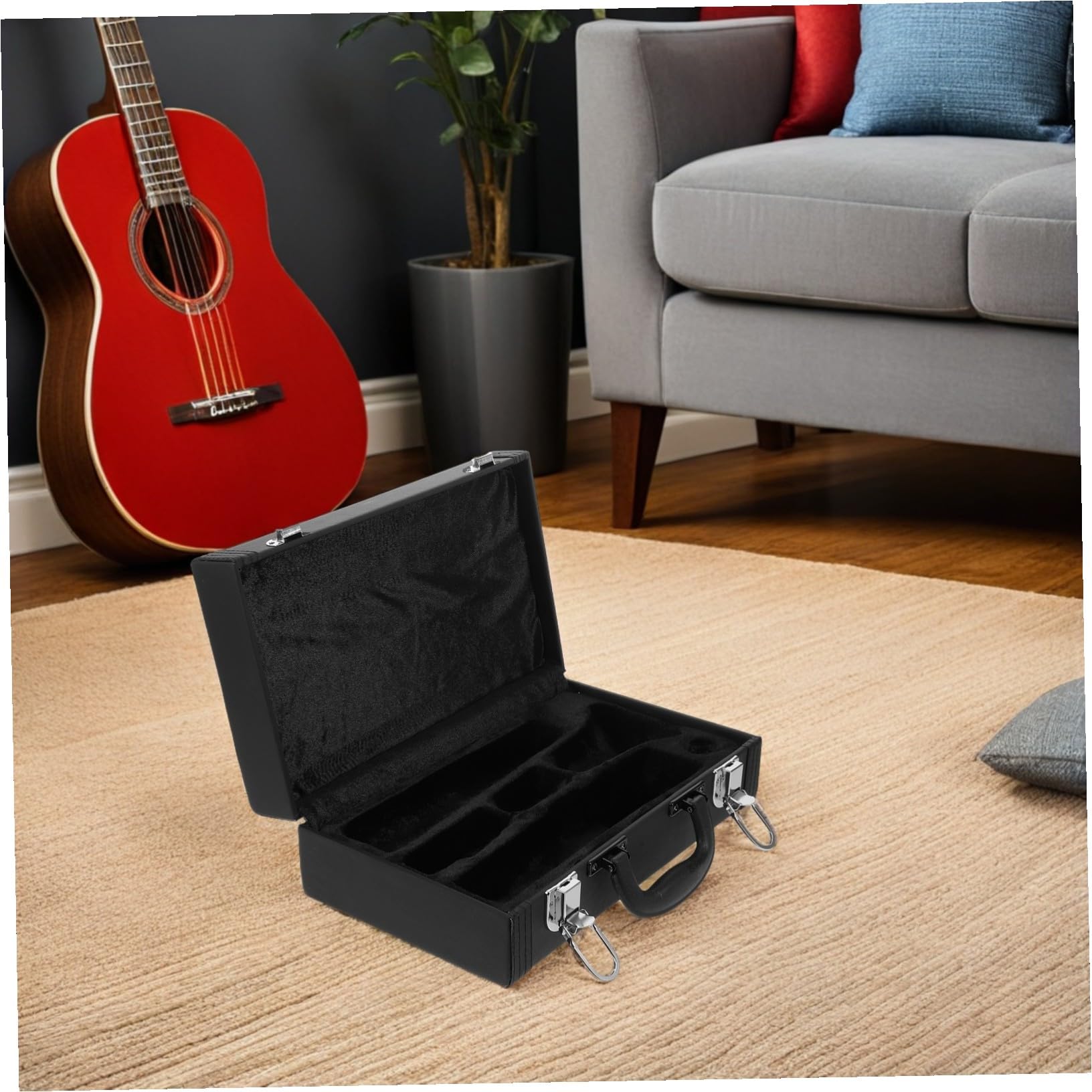 ERINGOGO Czarny Futerał Klarnet z Ergonomiczną Rączką Przenośna Twarda Torba Ochronna z Zamkiem Odporna Nacisk Organizer Instrument Muzyczny Do Podróży i Przechowywania
