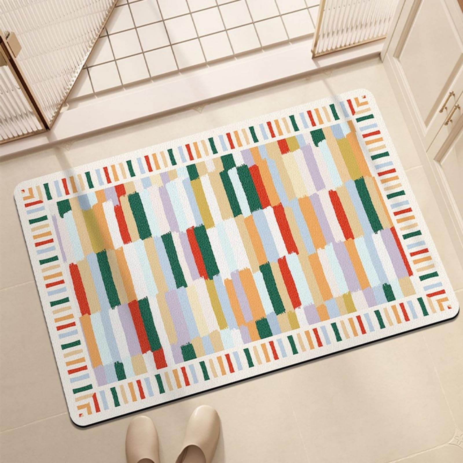 Tapis de bain diatomite absorbant pour salle de bain et cuisine colorée 50x80 cm