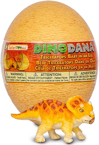 Miniatura 1 de Safari Ltd.  Triceratops bebé con huevo  Colección Dino Dana  Figuras de juguete para niños y niñas