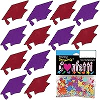 Vista 154 de Confeti Grad Cap Negro, Púrpura Combo - 2 bolsas de media onza (1 oz) (8400/8412)