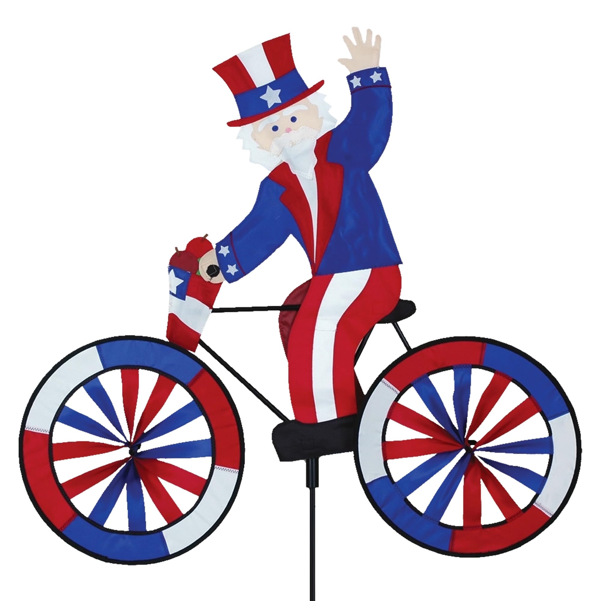 Bike Spinner Uncle Sam 30" – Patriotic Americana Design, Weather-Resistant Outdoor Decor, Durable & Lightweight for Patios, Yards, and Gardens -