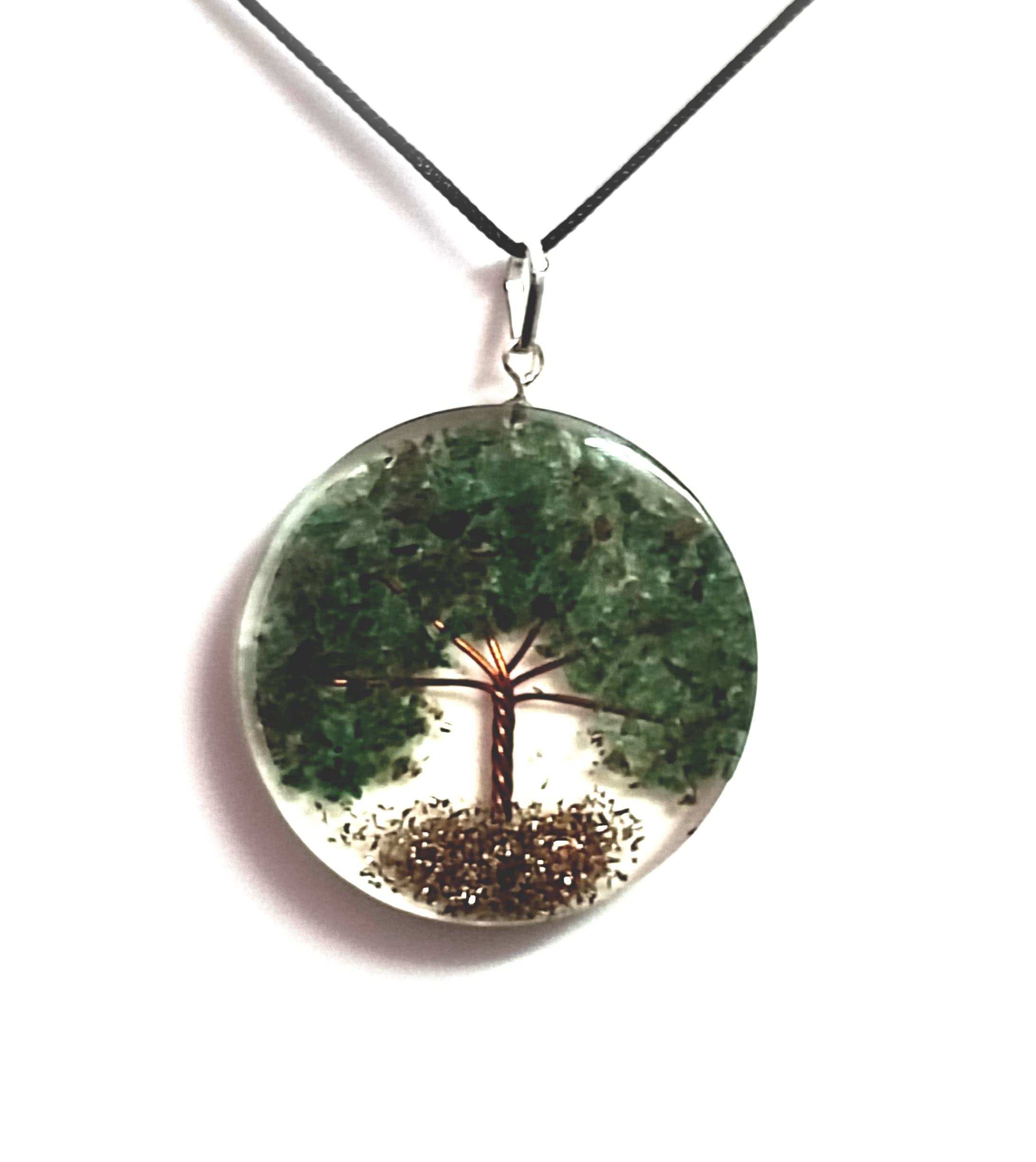 Green Jade Tree Of Life Crystal Chips in Orgonite Orgone pendant For Men And Women-image-4