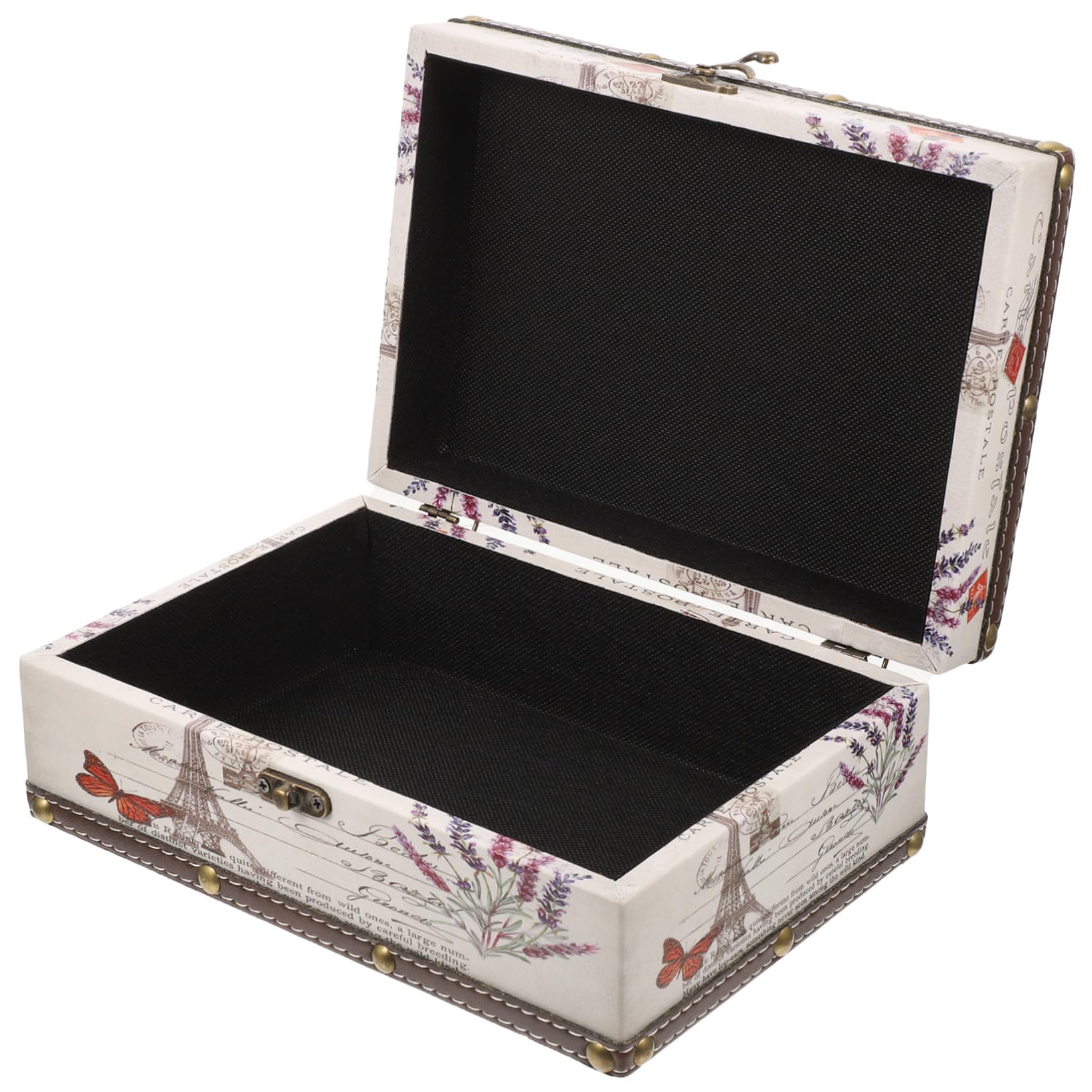 Boîte à bijoux vintage SOIMISS en métal sculpté rétro pour commode chic