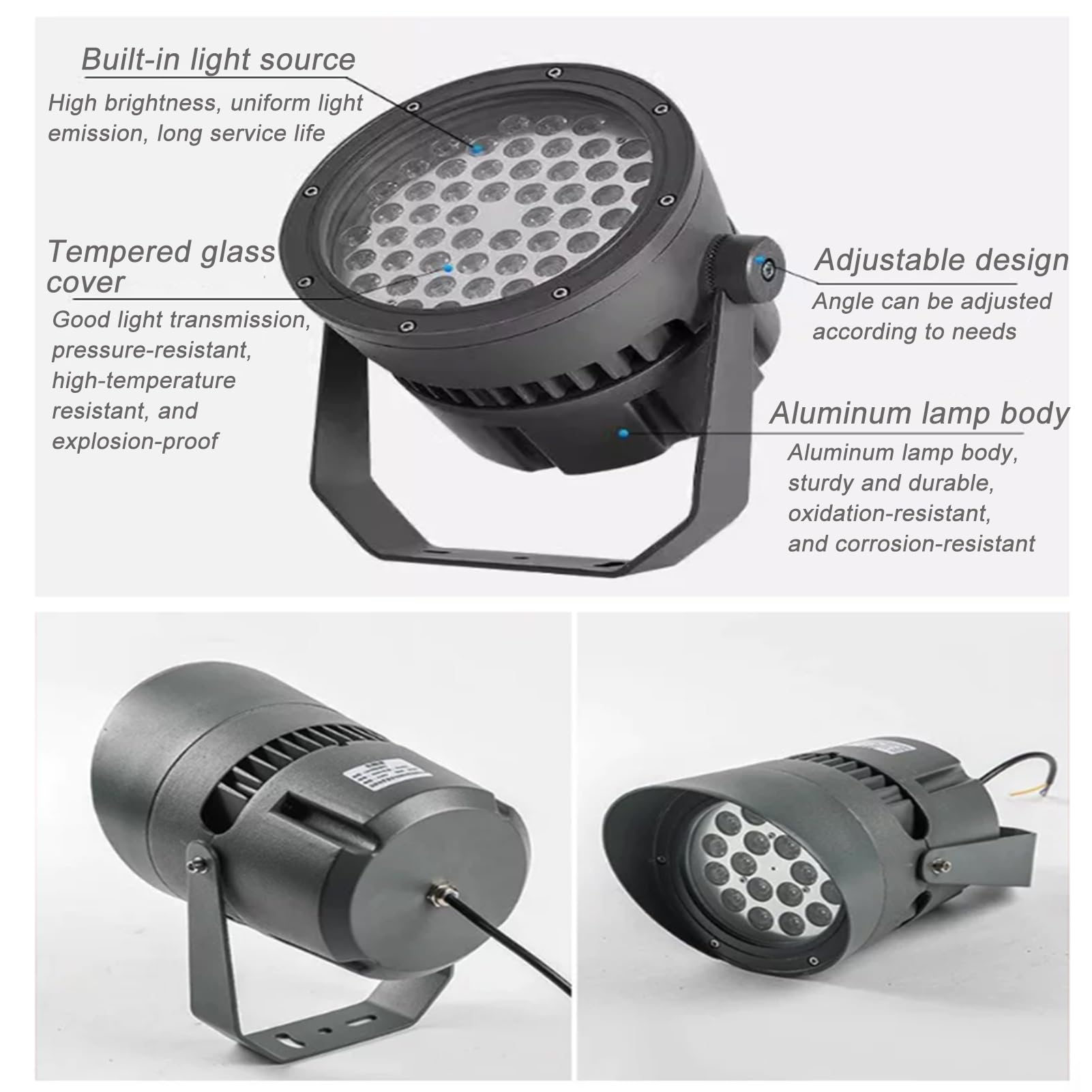Foco LED Impermeable Para Exteriores IP65 - Luces De Jardín Giratorias, Foco LED De Haz Concentrado De 220V, Luces De Proyección Para Árboles En Paisajes