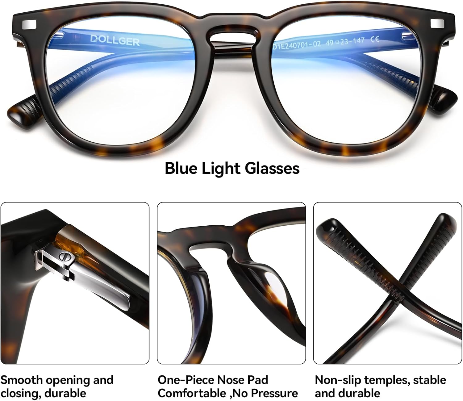 Dollger Magnetic Blue Light Blocking Glasses, Retro Round Sunglasses, Anti-Glare Computer Glasses for Men and Women