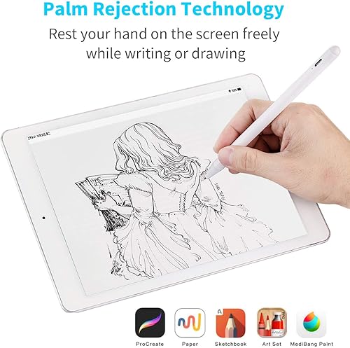 Miniatura 5 de 2022 iPad Pro de 12.9 pulgadas 543 generación con rechazo de palma, lápiz digital inteligente con punta de plástico activo para Apple iPad Pro de