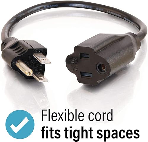 Miniatura 2 de Cables To Go Alargue calibre 18 según el sistema de medición AWG, para ahorrar enchufes, con receptor NEMA 5-15 a enchufe NEMA 5-15, color negro.