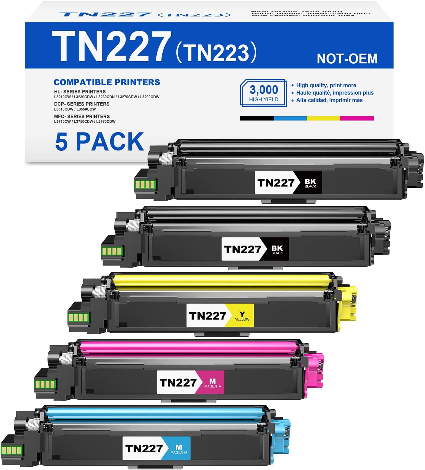 1Pack Black High Yield DR223CL DR223CL Drum Unit