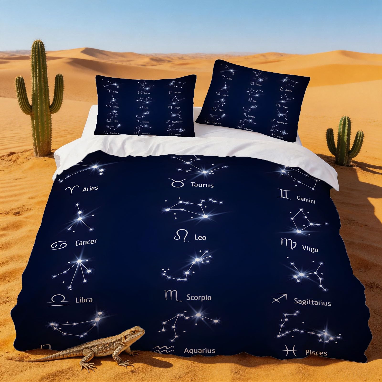 Housse de Couette 200x200 Bleue avec parure de lit imprimé dessin animé microfibre 2 personnes