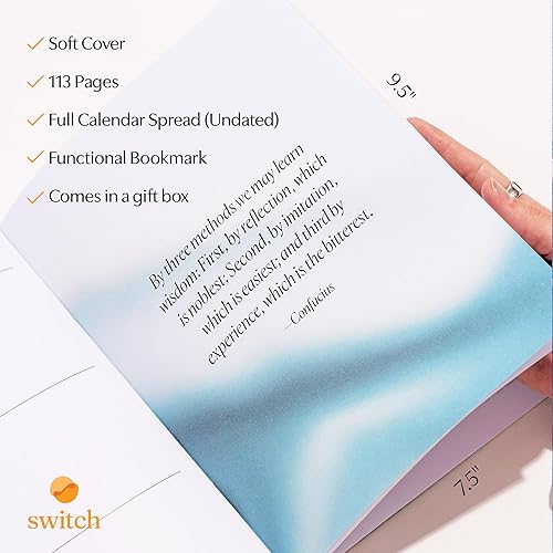 Miniatura 8 de Switch Research Calm Planner - Planificador de objetivos sin fecha desarrollado por psicólogos, planificador de cuidado personal de 31 días con