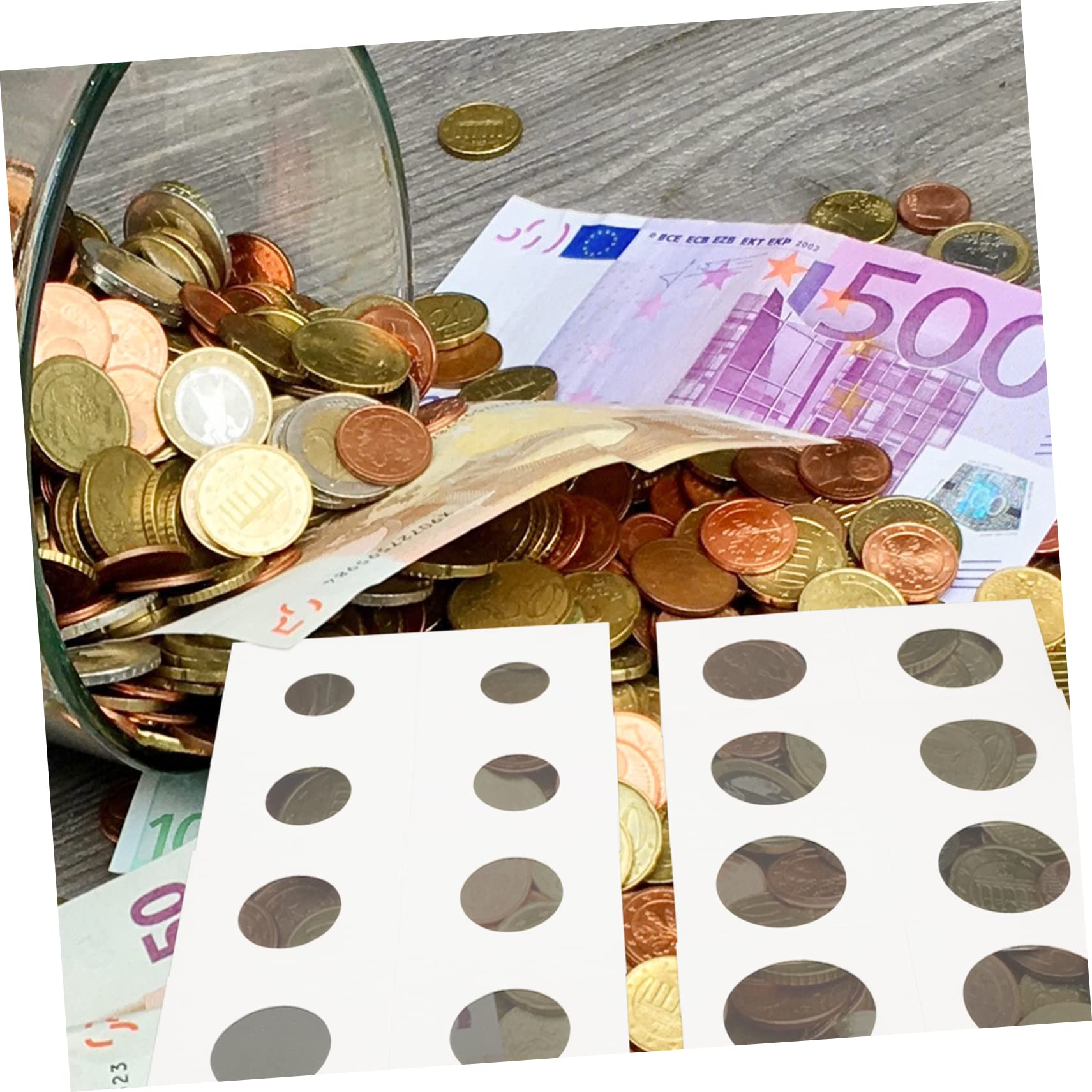 Papel Tamaño de 400 Monedas para Coleccionismo Portamonedas Piezas de Adecuado para Monedas, Adecuado para Almacenar y Exhibir