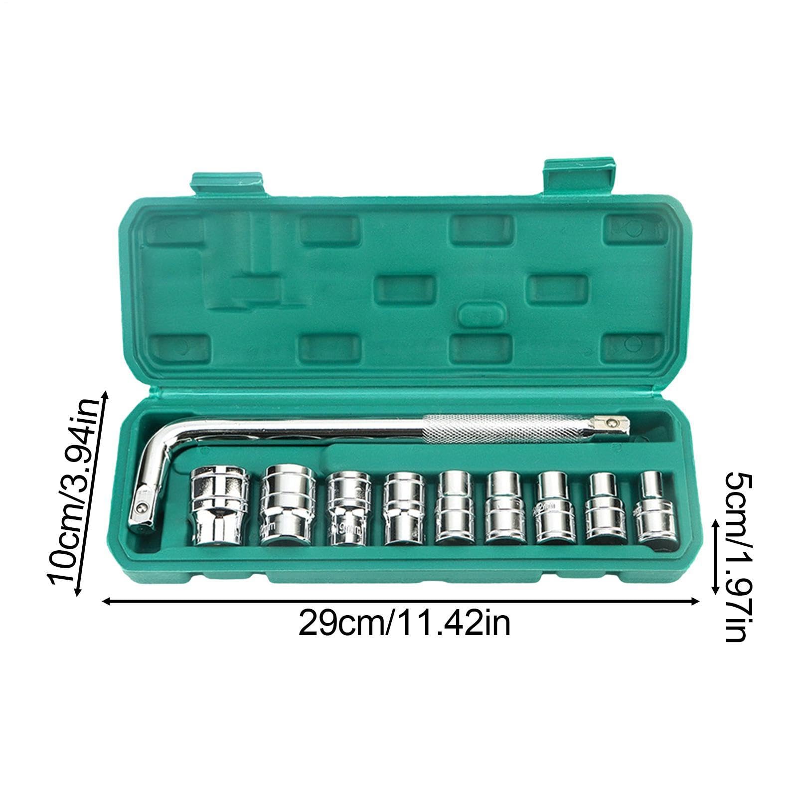 Juego de Llaves de Vaso para Coche Herramienta Portátil Multifuncional | Kit de Herramientas de Mecánico con Llaves de Vaso para automóvil, motocicleta, vehículo, electrodoméstico y