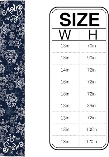 Miniatura 6 de Camino de mesa de Navidad, bufandas, patrón de copo de nieve, caminos de mesa para Navidad, antideslizantes, color azul oscuro, decoración de