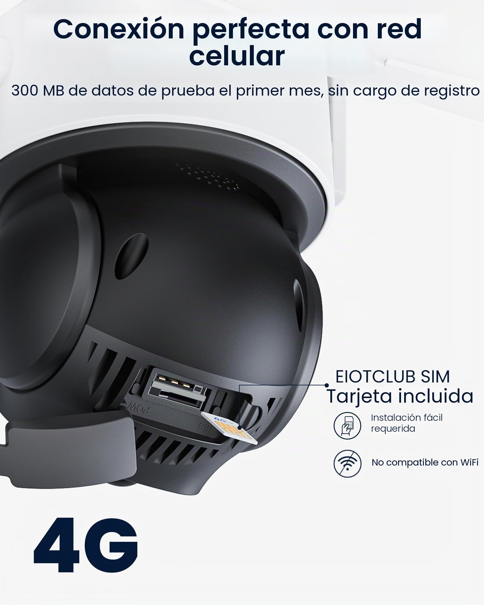ZOSI 4MP Cámara 4G LTE Batería Exterior con Panel Solar, Cámara Vigilancia sin Internet PT 360°, Tarjeta SIM Integrada para Datos Ilimitados, Detección de Persona, Audio Bidireccional, Tarjeta 32G