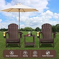 Vista 3 de Sillas plegables Adirondack, Silla Adirondack de plástico HDPE con mesa lateral, resistente a la intemperie, sin decoloración, para patio, hoguera