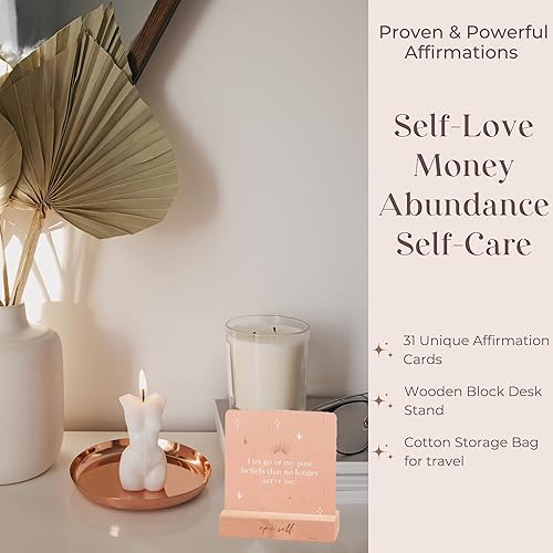 Miniatura 4 de Tarjetas de afirmación de dinero para mujer, 31 citas inspiradoras y empoderadoras diarias únicas, tarjetas motivacionales, tarjetas de