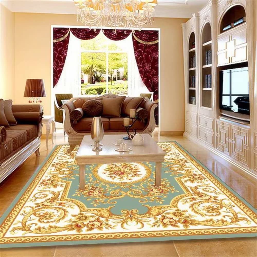 Tapis à motifs géométriques rétro 80x120cm résistant aux acariens pour chambre et salon