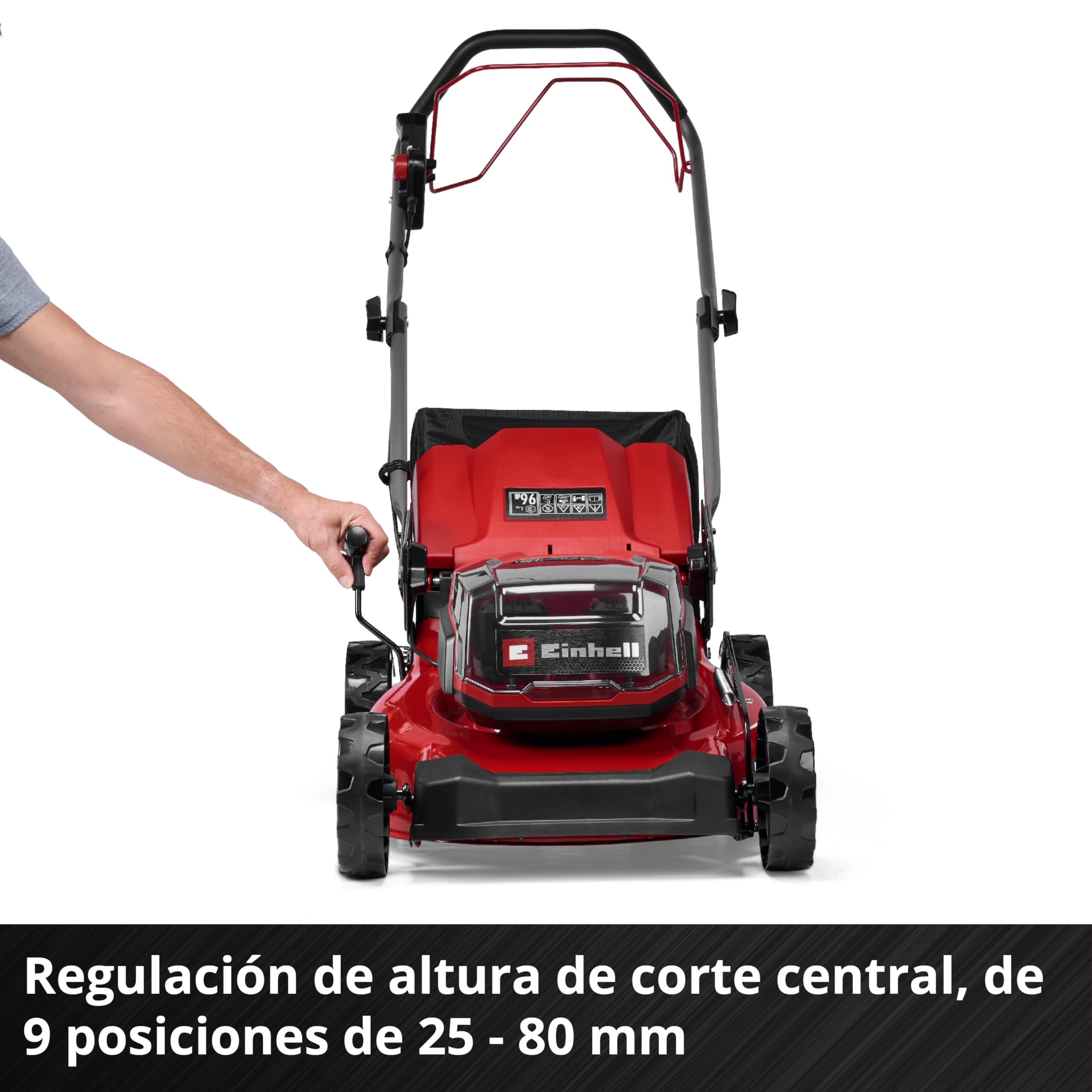 Einhell Kit cortacésped con batería GC-CM 36/46 S Li BL Power X-Change (36V, 46 cm de Ancho de Corte, hasta 500 m², Brushless, accionamiento de Rueda, Cesta 50 L, Incl. 2x4,0Ah + 1 Twincharger)