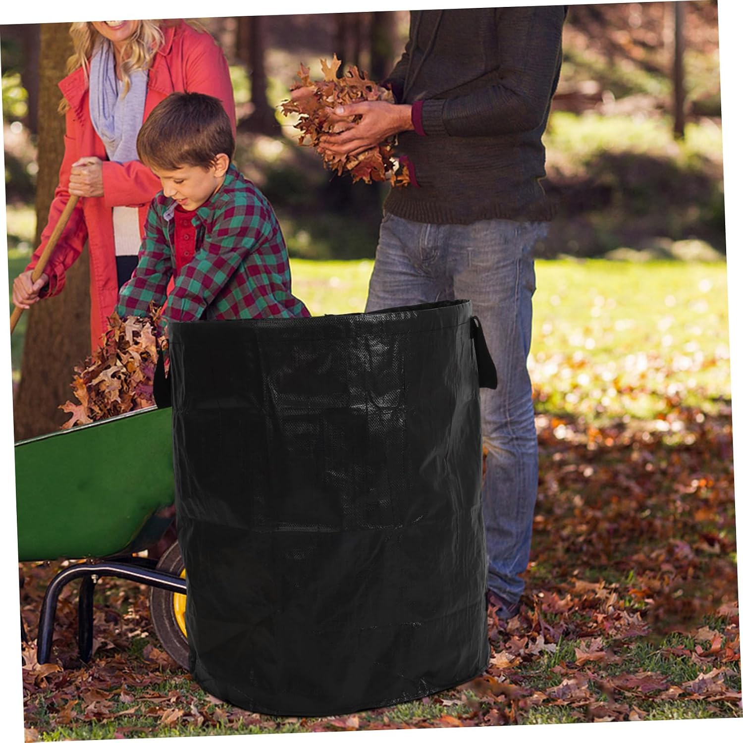2pcs Reusable Large Garden Leaf Bags Capacity Heavy-duty Lawn Waste Collectors for Leaves Grass Clippings Twigs Cleanup and Outdoor Gardening Tasks