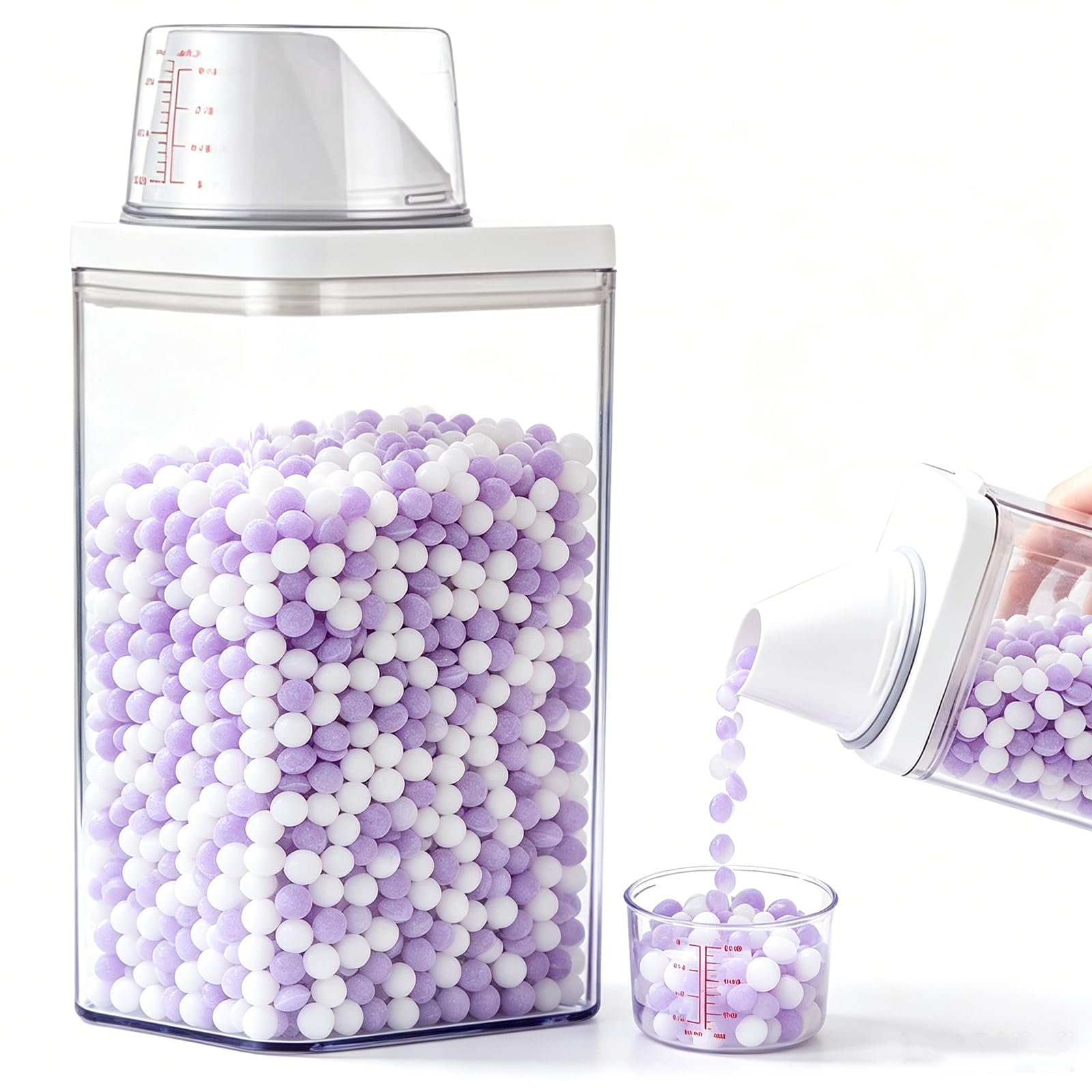粉末洗剤 ケース 粉洗剤入れ容器 洗剤 詰め替え用ボトル 粉洗剤 計量カップ付き 湿気を防ぐ 洗濯洗剤容器 ランドリーボトル 粉 密閉 透明 洗濯洗剤ディスペンサー 液体容器 (1500ML)