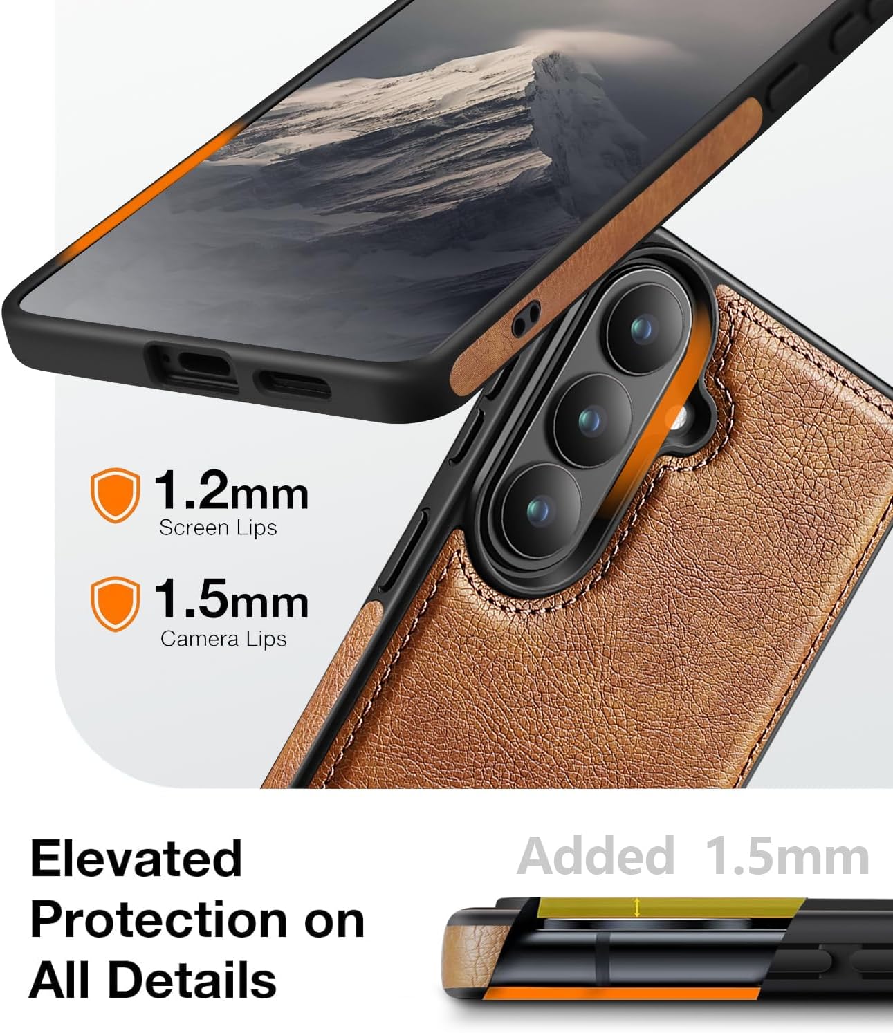 WTCASE Strong Magnetic for Samsung Galaxy S26 Plus Leather Case with Stand,[Compatible with MagSafe], Slim Adjustable Kickstand Phone Cover (Brown, S26 Plus)