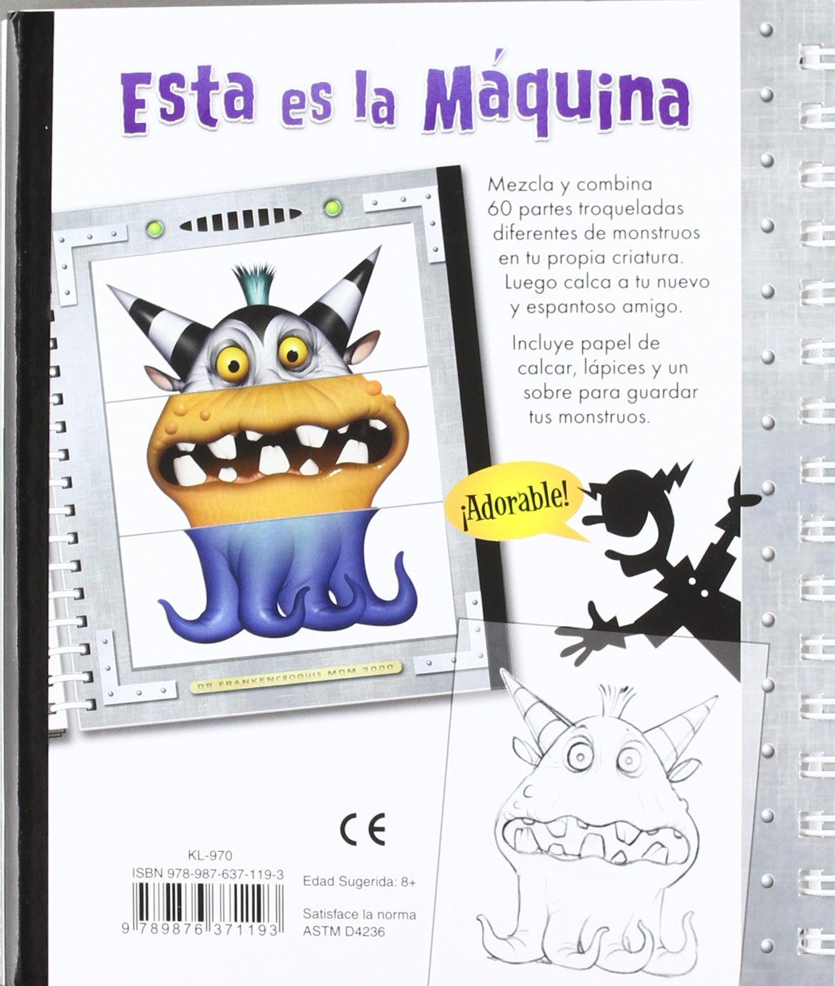LA MAQUINA DE DIBUJAR MONSTRUOS...(INC.3 L.COLORES+GRAFITO)