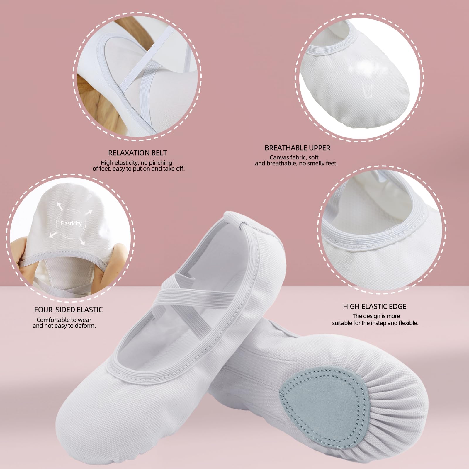 Acfoda Zapatillas Danza Lona Niñas Antideslizantes Calzado Ballet Gimnasia