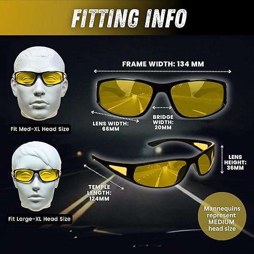 Miniatura 5 de proSPORT Bifocal Lector de Gafas de Sol Noche Yelow Bloqueador de Luz Azul Deporte Wrap Escudo Lateral