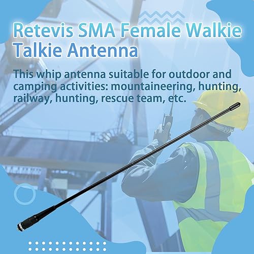 Miniatura 11 de Retevis Antena Walkie Talkie, antena hembra SMA de 15.4 pulgadas, antena de doble banda de 144430 MHz, antena de látigo, para Retevis RT29 RT86 RA79
