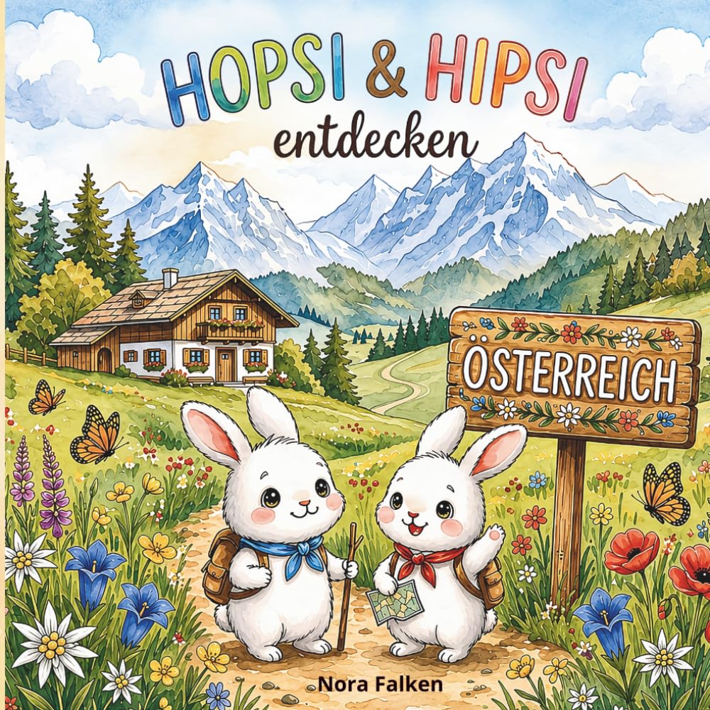 Hopsi & Hipsi - Auf Weltreise: Hopsi & Hipsi entdecken Österreich: Eine liebevoll illustrierte Geschichte mit Aufgaben, Ausmalbildern und interaktiver Fehlersuche per QR-Code