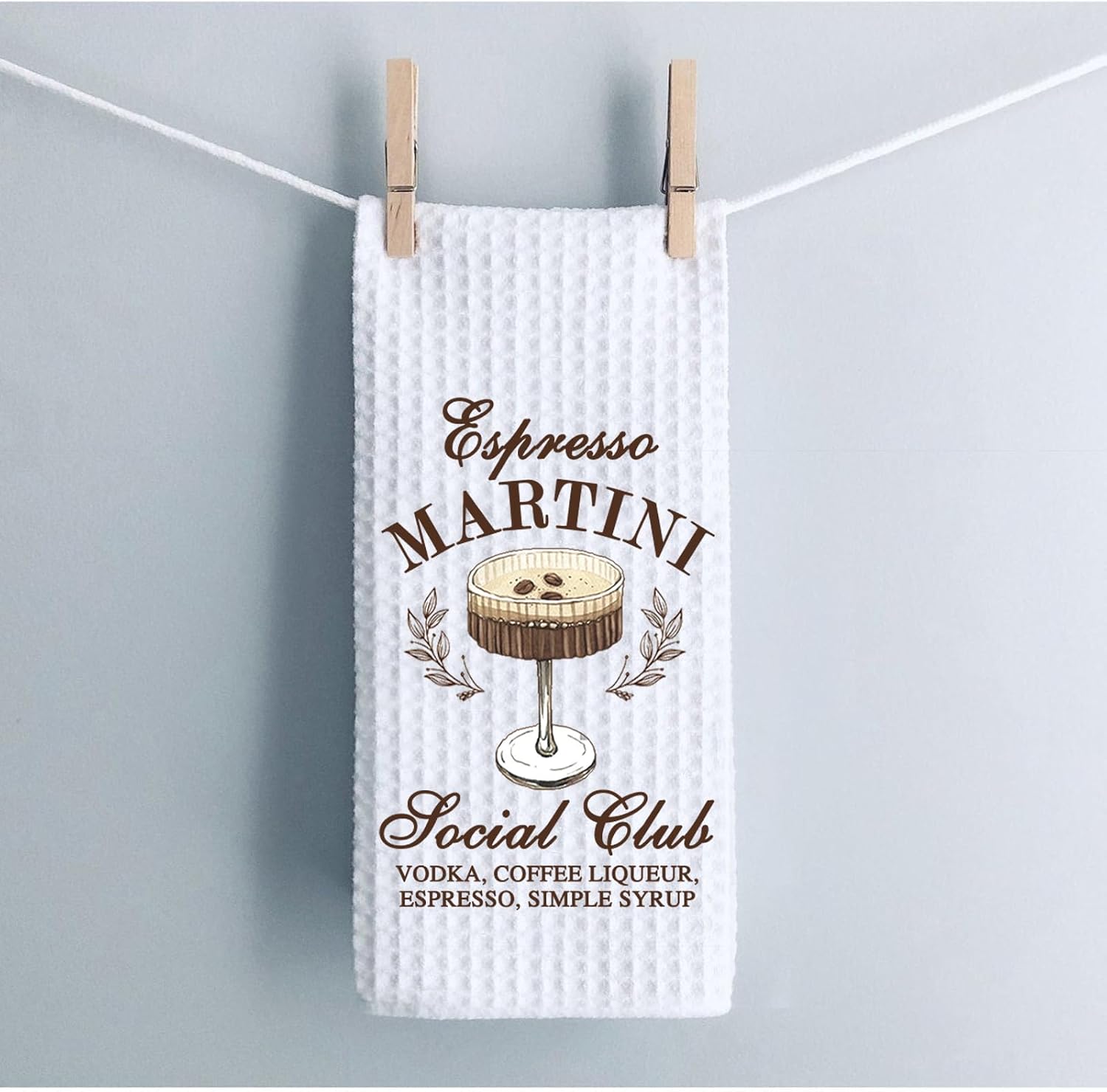 WCGXKO Espresso Martini Gift Espresso Martini Bachelor Bachelorette Party Kitchen Towel Dish Towel (Social Club Syrup Towel) image 4