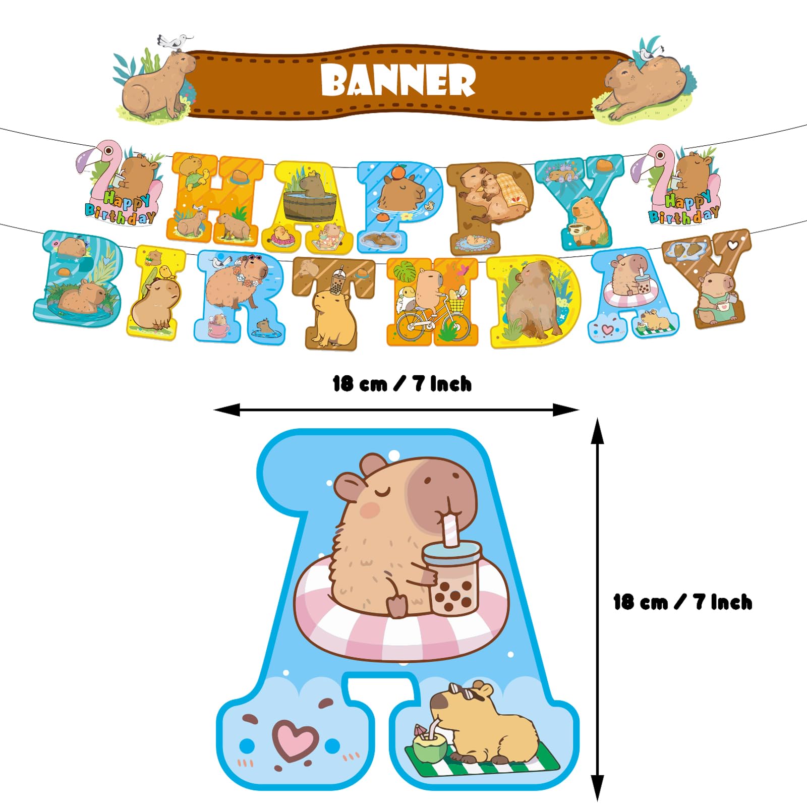 Capybara Party-Deko-Set – 30-teilig Mit Luftballons, Banner & Torten-Topper – Für Kindergeburtstage