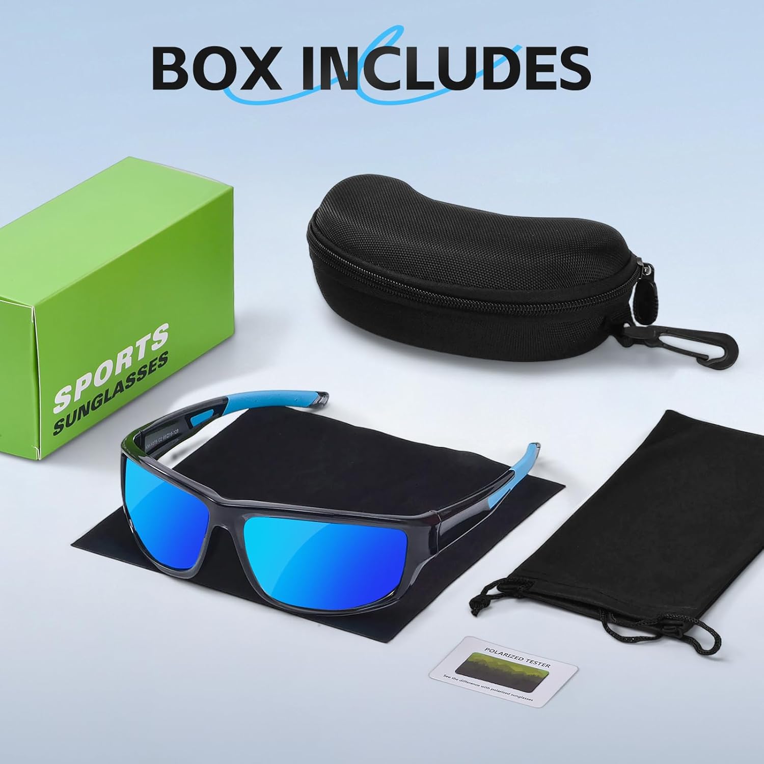 Polarized Sunglasses for Men Women, UV400 Protection, Wrap Around Sun Glasses for Fishing, Golf & Outdoor Activities