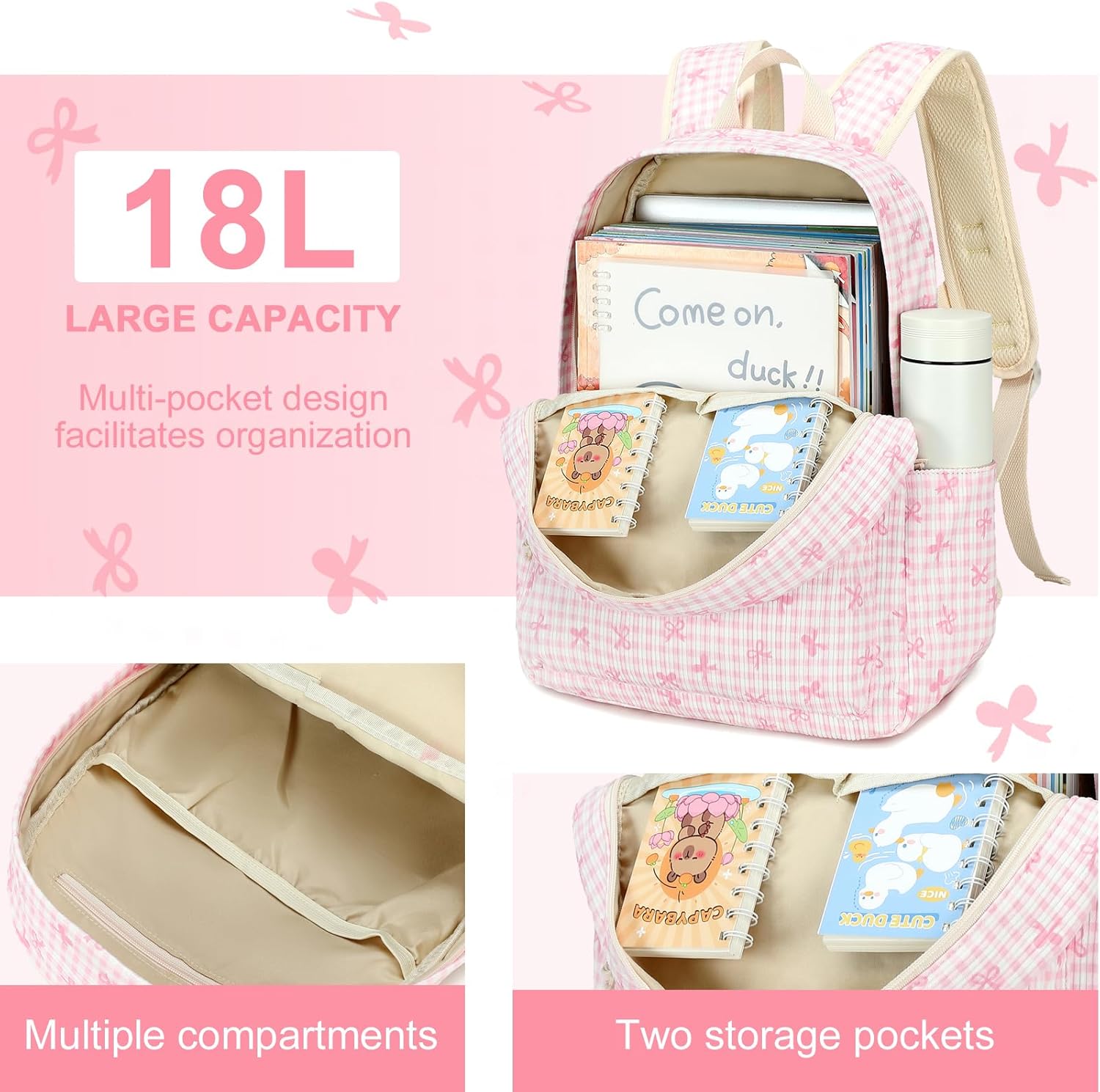 LEDAOU Kids Backpack for Girls Boys Preschool Kindergarten Elementary School Bookbag Toddler School Bag with Chest Strap - Image 5