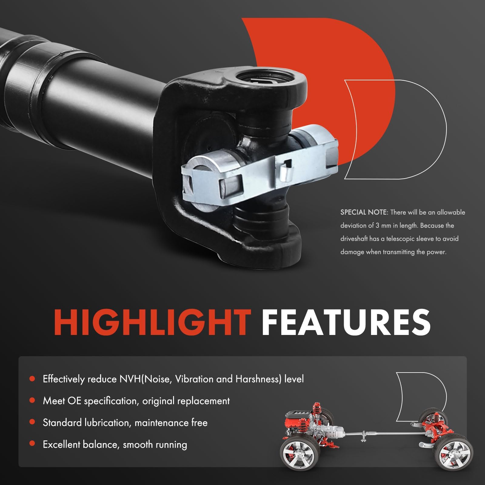 A-Premium Front Complete Drive Shaft Prop Shaft Driveshaft