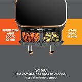 Ninja Foodi Max Dual Zone Friggitrice ad Aria, 2 Cestelli Antiaderenti, 9.5L, 6 in 1, Massima Croccantezza, Senza Olio, Cottura Arrosto, al Forno, Essicazione, 8 Porzioni, Rame/Nero, AF400EUCP - 4