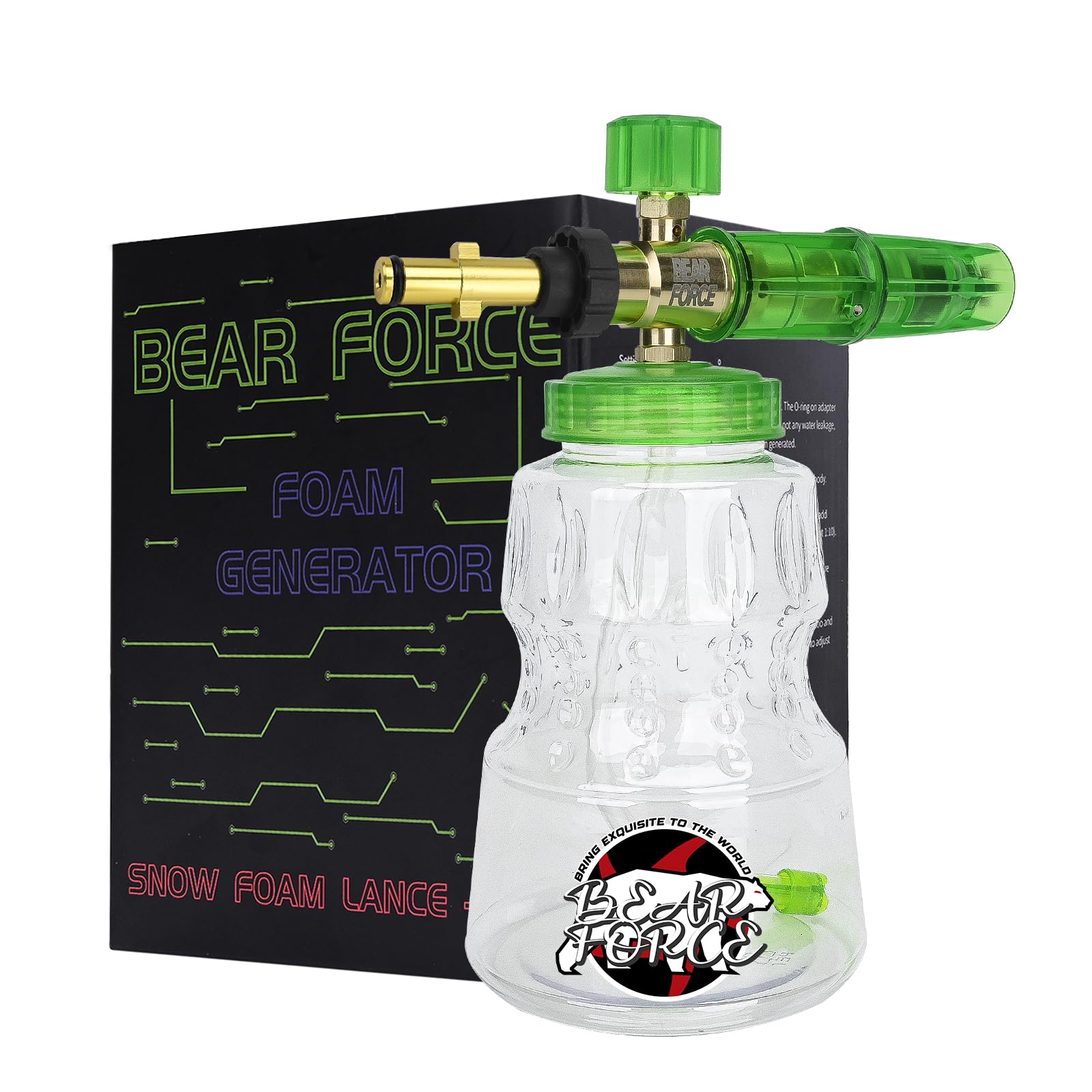 BEAR FORCE Idropulitrice Snow Foam Lancia Ugello Schiuma Neve Schiuma Cannone Bottiglia Lavaggio Auto, Compatibile per Nilfisk, per STIHL