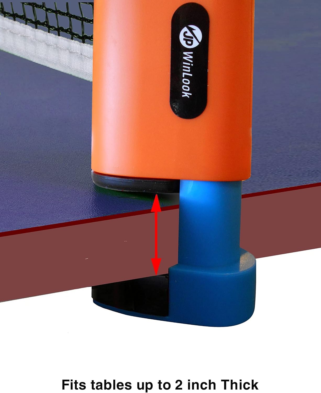 JP WinLook Ping Pong Net - 2 Pack; Retractable Table Tennis Nets & Post Set; Adjustable Any Table Anywhere; Portable Holder Cover Case; Indoor Outdoor Game Replacement Accessories; Bracket Clamps