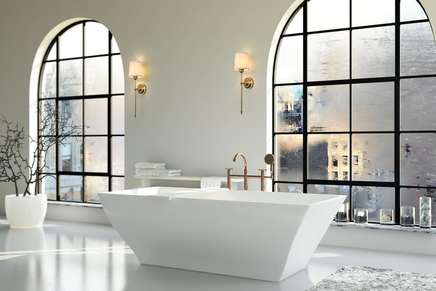 Antique Finish Sconce Wall Lighting Fixture with Linen Fabric Shade, E26 Hardwired Indoor 1-Light Wall Mounted Lamp for Living Room Bedside Nightstand Light Vanity Bathroom