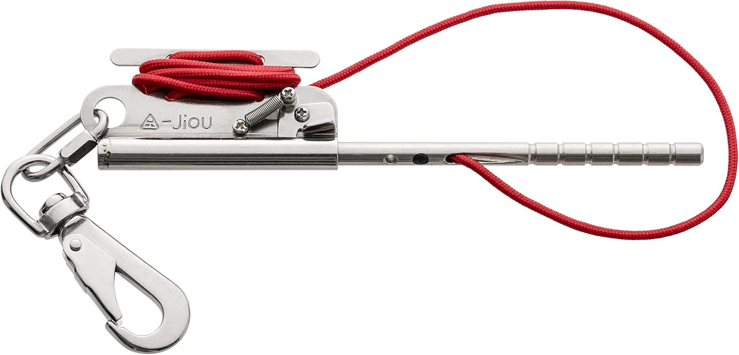 Fish Stringer Spearfishing Clip with Scalable Cord Length and Made of Stainless Steel